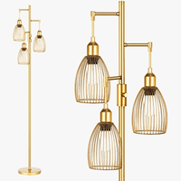 Lustre métallique doré moderne avec éclairage LED pour salon ou chambre | Marco Lucetti