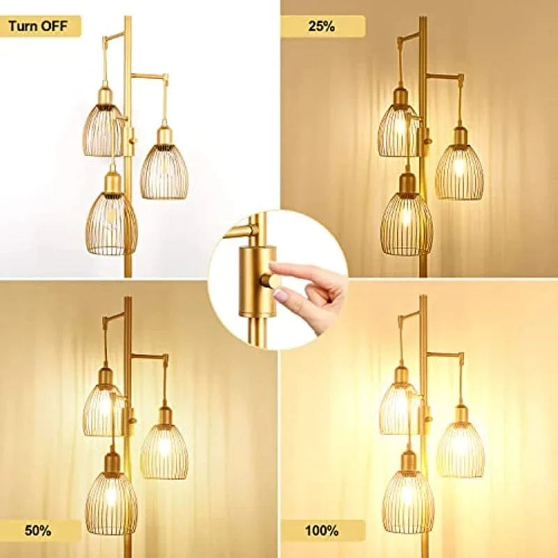 Lustre métallique doré moderne avec éclairage LED pour salon ou chambre | Marco Lucetti