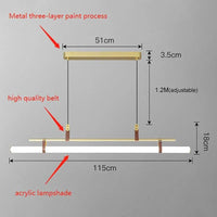 Lustre minimaliste avec bande LED style tube - Luminaire TubeLustre | Marco Lucetti