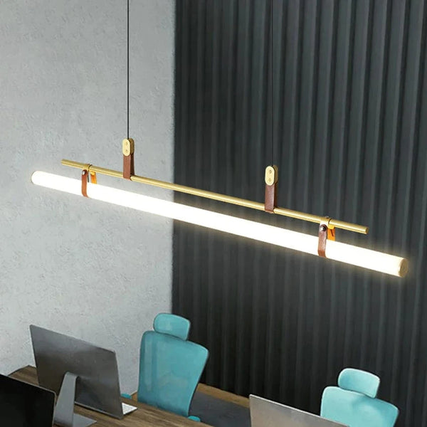 Lustre minimaliste avec bande LED style tube - Luminaire TubeLustre | Marco Lucetti