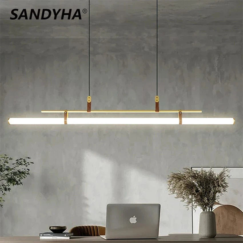 Lustre minimaliste avec bande LED style tube - Luminaire TubeLustre | Marco Lucetti