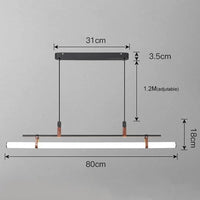 Lustre minimaliste avec bande LED style tube - Luminaire TubeLustre | Marco Lucetti 80 cm noir / Gradation continue