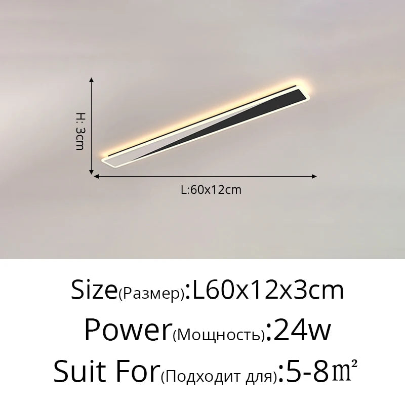 Lustre Minimaliste Nordique avec Bande Longue et Touche Créative