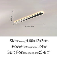 Lustre Minimaliste Nordique avec Bande Longue et Touche Créative