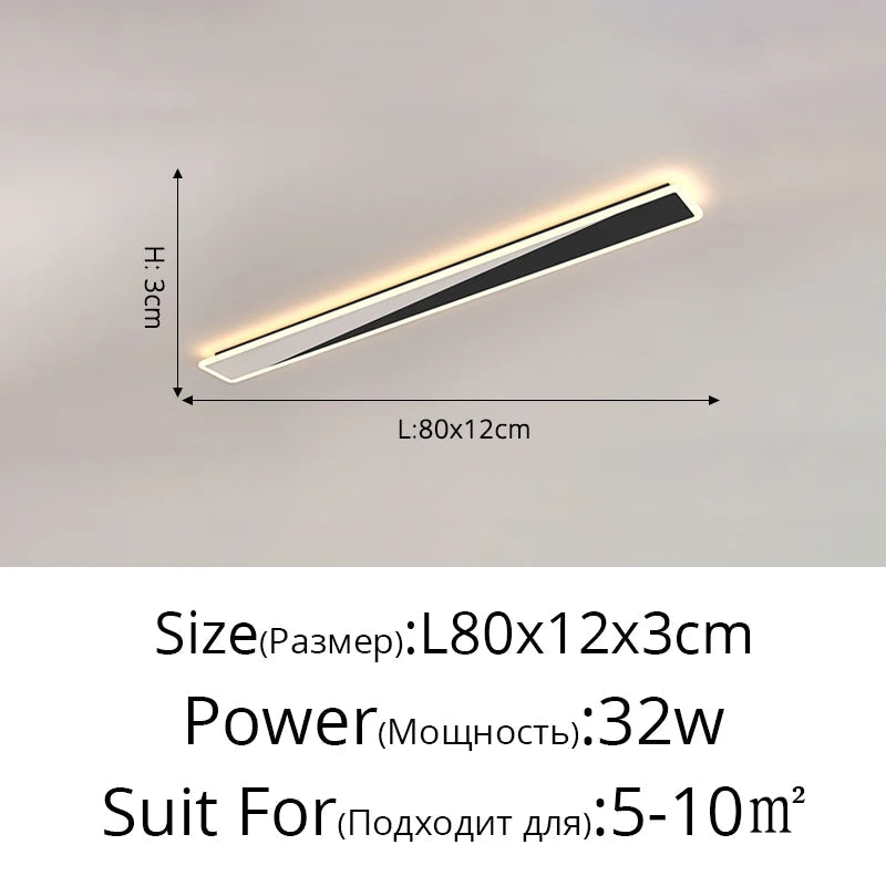 Lustre Minimaliste Nordique avec Bande Longue et Touche Créative