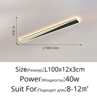 Lustre Minimaliste Nordique avec Bande Longue et Touche Créative