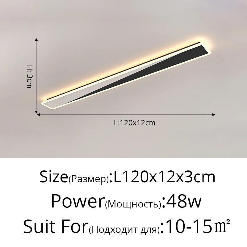Lustre Minimaliste Nordique avec Bande Longue et Touche Créative
