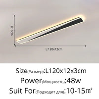 Lustre Minimaliste Nordique avec Bande Longue et Touche Créative