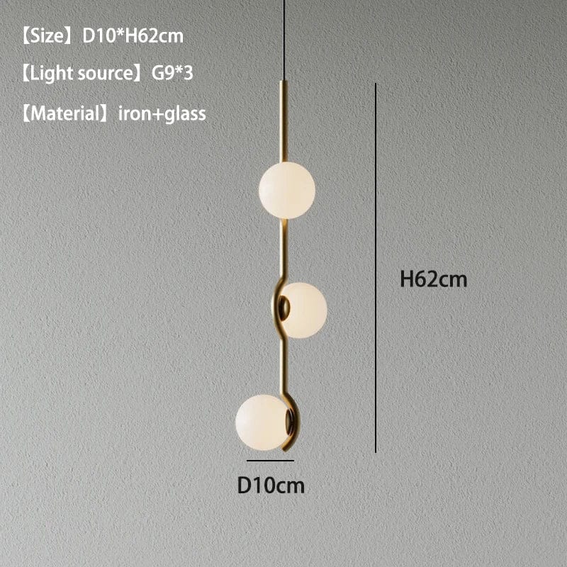 Lustre minimaliste boule de verre Luces à LED pour un éclairage élégant et moderne dans votre intérieur | Marco Lucetti Cuivre 3 têtes / Changeable