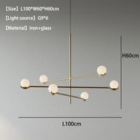 Lustre minimaliste boule de verre Luces à LED pour un éclairage élégant et moderne dans votre intérieur | Marco Lucetti Cuivre 6 têtes A / Lumière froide