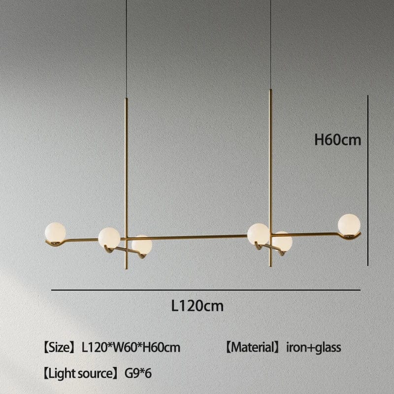 Lustre minimaliste boule de verre Luces à LED pour un éclairage élégant et moderne dans votre intérieur | Marco Lucetti Cuivre 6 têtes B / Lumière chaude