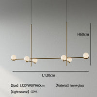 Lustre minimaliste boule de verre Luces à LED pour un éclairage élégant et moderne dans votre intérieur | Marco Lucetti Cuivre 6 têtes B / Lumière chaude