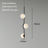 Lustre minimaliste boule de verre Luces à LED pour un éclairage élégant et moderne dans votre intérieur | Marco Lucetti Noir 3 têtes / Lumière froide