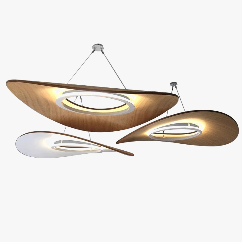 Lustre Minimaliste Moderne en Bois - Design Danois