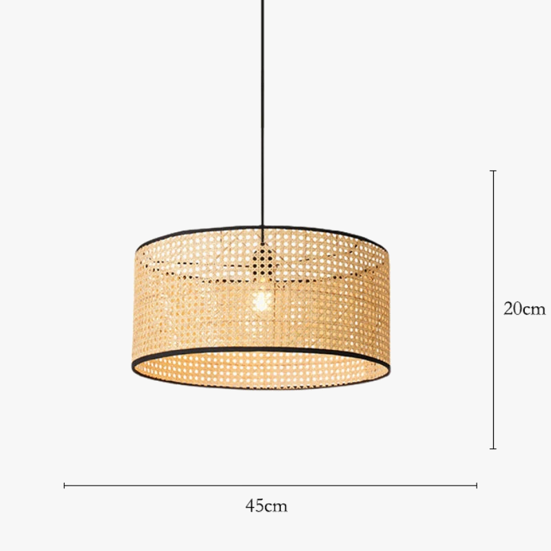 Lustre Japonais en Rotin Tissé Bambou – Style Minimaliste Moderne