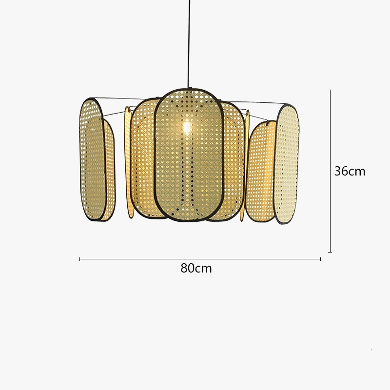 Lustre Japonais en Rotin Tissé Bambou – Style Minimaliste Moderne