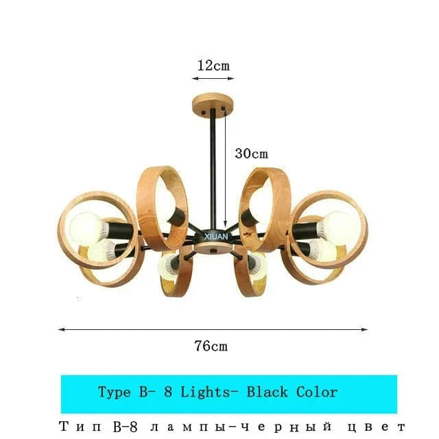 Lustre minimaliste nordique modernisé | Marco Lucetti B 8 Lumières Noir / Pas d&#39;ampoule