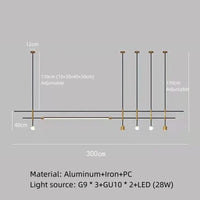 Lustre minimaliste réglable en hauteur pour tous les espaces | Marco Lucetti 300cm-Or / Lumière naturelle