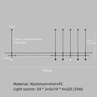 Lustre minimaliste réglable en hauteur pour tous les espaces | Marco Lucetti 360cm-Noir / Blanc chaud