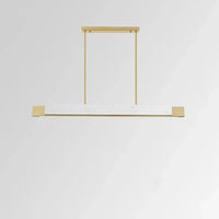 Lustre Modern Marble Luxe | Marco Lucetti Blanc et or / L100CM