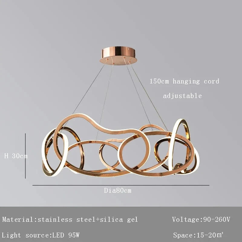 Lustre Moderne 2024 avec Lampes LED Suspendues en Silicone - Éclairage de Luxe | Marco Lucetti