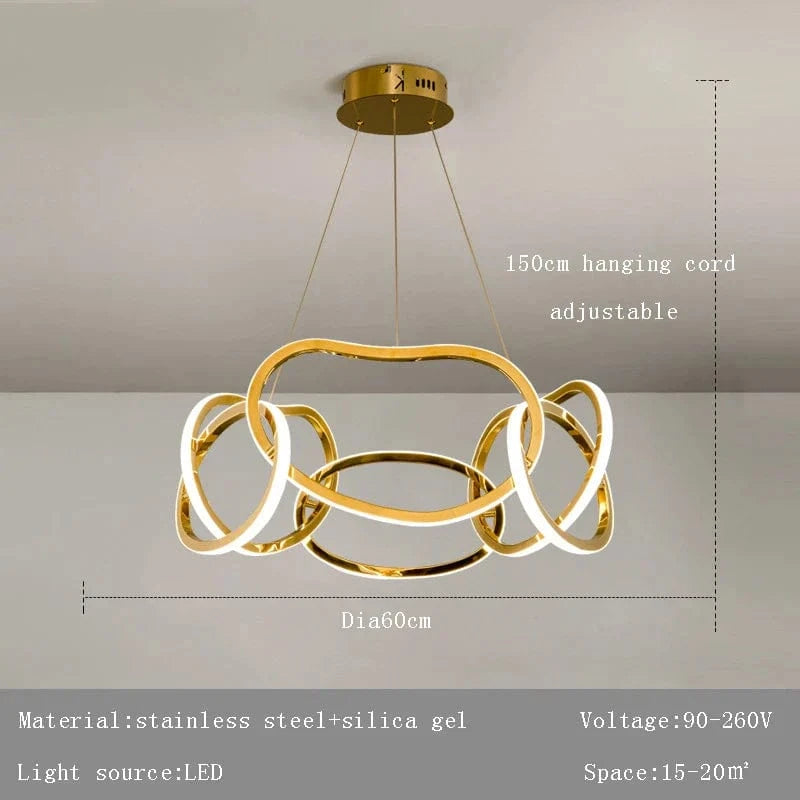 Lustre Moderne 2024 avec Lampes LED Suspendues en Silicone - Éclairage de Luxe | Marco Lucetti