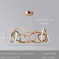 Lustre Moderne 2024 avec Lampes LED Suspendues en Silicone - Tendance & Innovant | Marco Lucetti B or rose 80cm / Or rose / Changeable