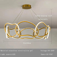 Lustre Moderne 2024 avec Lampes LED Suspendues en Silicone - Tendance & Innovant | Marco Lucetti C Dia100cm / Or rose / Changeable
