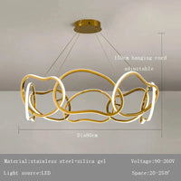 Lustre Moderne 2024 avec Lampes LED Suspendues en Silicone - Tendance & Innovant | Marco Lucetti C Dia80cm / Or rose / Changeable
