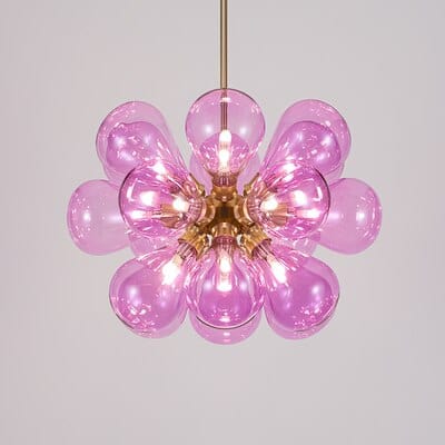 Lustre moderne à boules en verre Beans | Marco Lucetti Rose