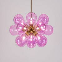 Lustre moderne à boules en verre Beans | Marco Lucetti Rose