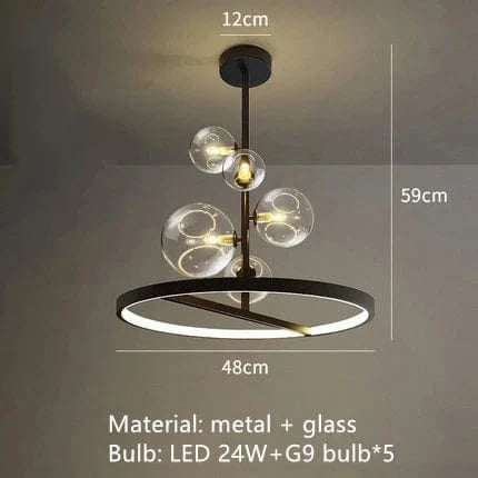 Lustre moderne à LED en Verre clair | Marco Lucetti Modèle B 59x48cm / Lumière chaude