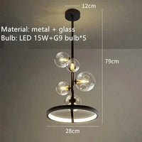 Lustre moderne à LED en Verre clair | Marco Lucetti Style B 79x28cm / Lumière chaude