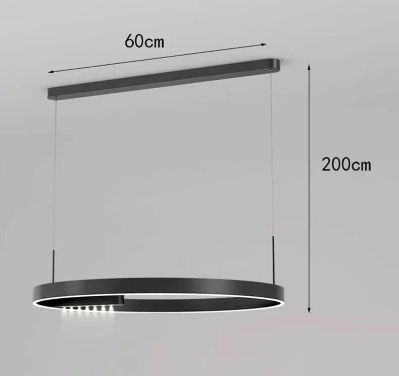 Lustre Moderne à LED pour Éclairage Intérieur | Marco Lucetti 1 anneau noir / Blanc froid