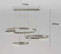 Lustre Moderne à LED pour Éclairage Intérieur | Marco Lucetti 3 anneaux gris / Blanc froid