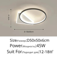 Lustre Moderne à LED pour Intérieur - Rond Luminaria Lampara | Marco Lucetti A modèle 50x6cm / Blanc froid, pas de télécommande