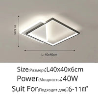 Lustre Moderne à LED pour Intérieur - Rond Luminaria Lampara | Marco Lucetti Style B 40x6cm / Blanc chaud, pas de télécommande