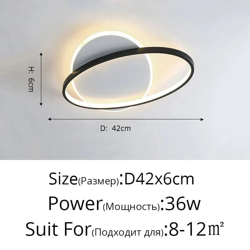 Lustre Moderne à LED pour Intérieur - Rond Luminaria Lampara | Marco Lucetti Style D 42 cm / Blanc chaud, pas de télécommande