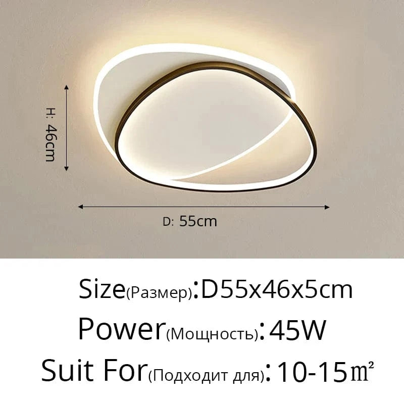 Lustre Moderne à LED pour Intérieur - Rond Luminaria Lampara | Marco Lucetti Style E 55 cm / Blanc froid, pas de télécommande