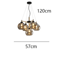 Lustre Moderne à LED pour un Éclairage Intérieur Suspendu | Marco Lucetti 5 têtes ambre / Blanc froid