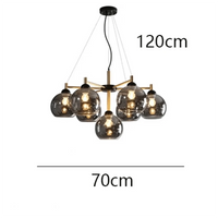 Lustre Moderne à LED pour un Éclairage Intérieur Suspendu | Marco Lucetti 7 têtes gris fumé / Gradation à distance RC