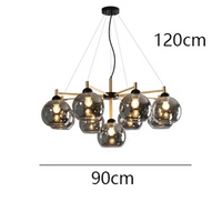 Lustre Moderne à LED pour un Éclairage Intérieur Suspendu | Marco Lucetti 9 têtes gris fumé / Gradation à distance RC