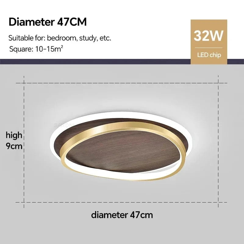 Lustre Moderne à LEDs pour Intérieur Design et Décoration d'Intérieur | Marco Lucetti Noyer 47cm / Blanc chaud