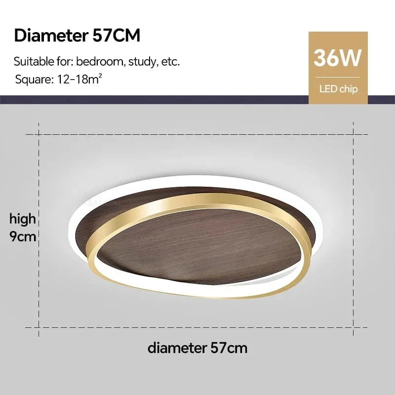 Lustre Moderne à LEDs pour Intérieur Design et Décoration d'Intérieur | Marco Lucetti Noyer 57cm / Blanc chaud