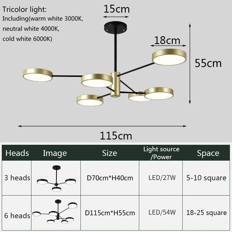 Lustre moderne à leds pour un éclairage nordique créatif intérieur. | Marco Lucetti