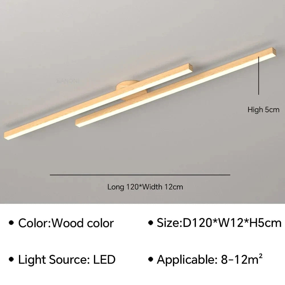 Lustre Moderne à LEDs pour une Décoration Intérieure Lumineuse | Marco Lucetti Couleur Bois B120CM / Blanc froid (pas de RC)