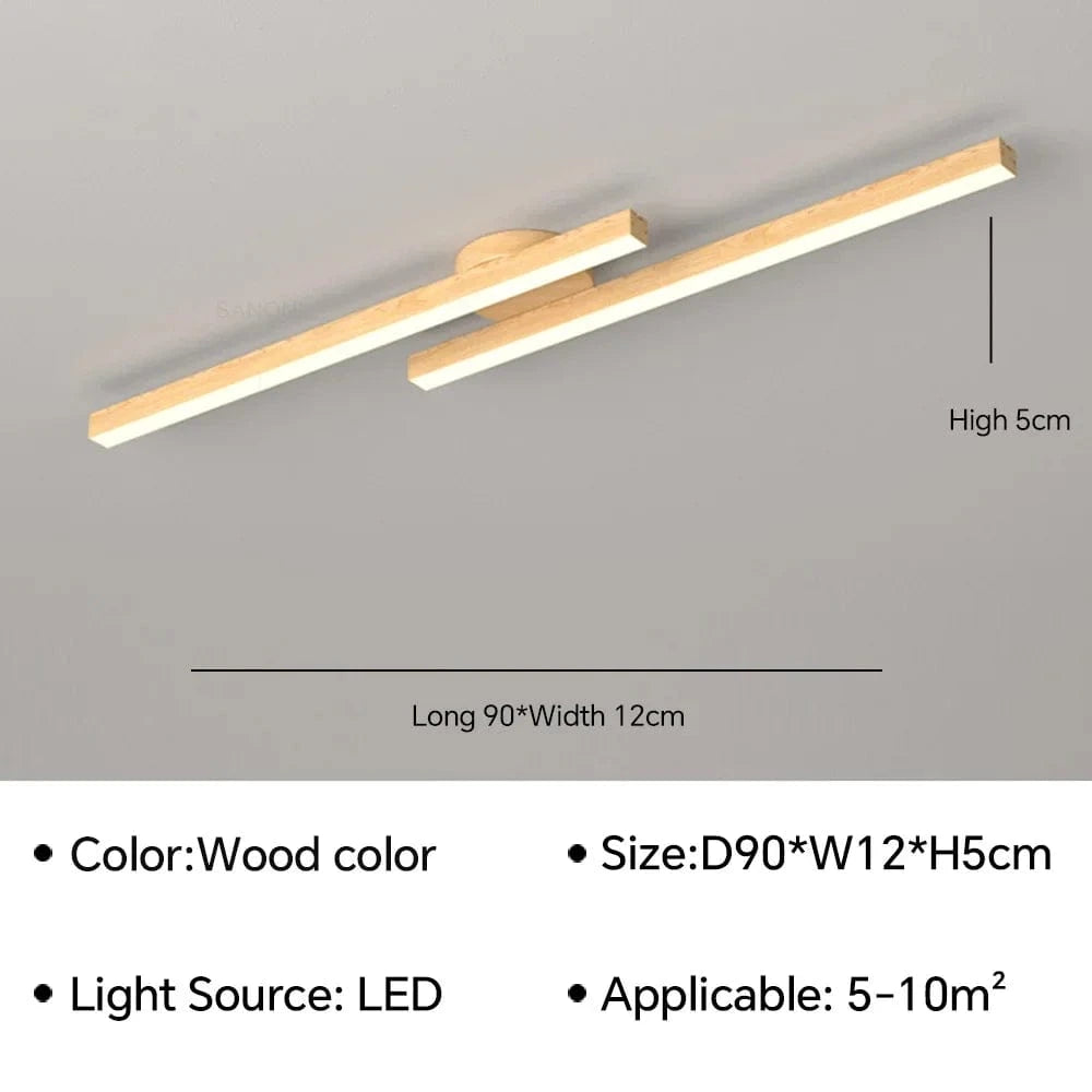 Lustre Moderne à LEDs pour une Décoration Intérieure Lumineuse | Marco Lucetti Couleur Bois B90CM / Gradation continue (RC)