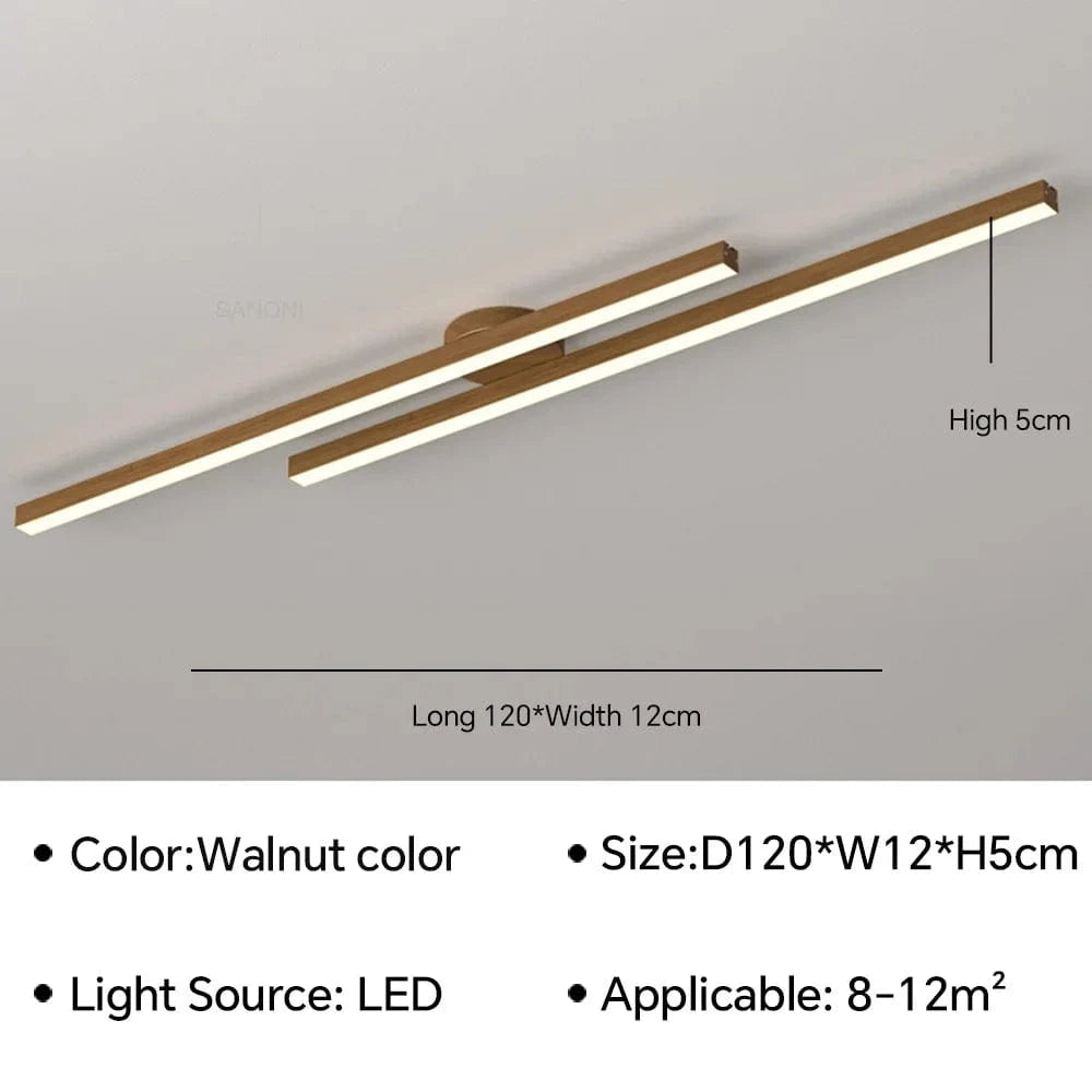 Lustre Moderne à LEDs pour une Décoration Intérieure Lumineuse | Marco Lucetti Couleur Noyer B120CM / Blanc froid (pas de RC)