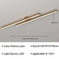 Lustre Moderne à LEDs pour une Décoration Intérieure Lumineuse | Marco Lucetti Couleur Noyer B120CM / Blanc froid (pas de RC)