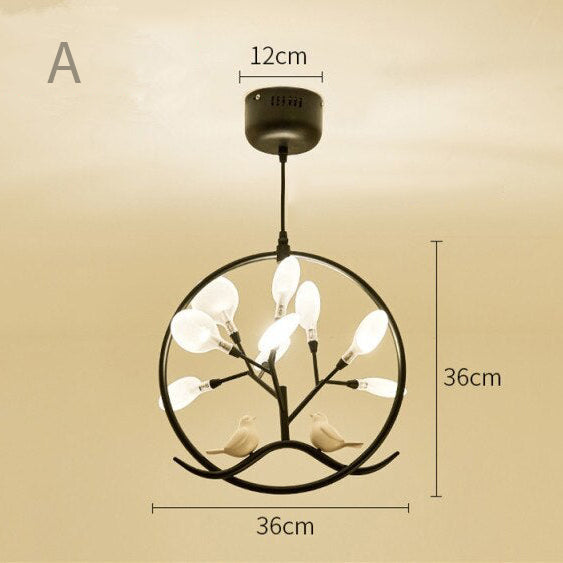 Lustre Rhym - Design Moderne avec Arbre et Oiseaux